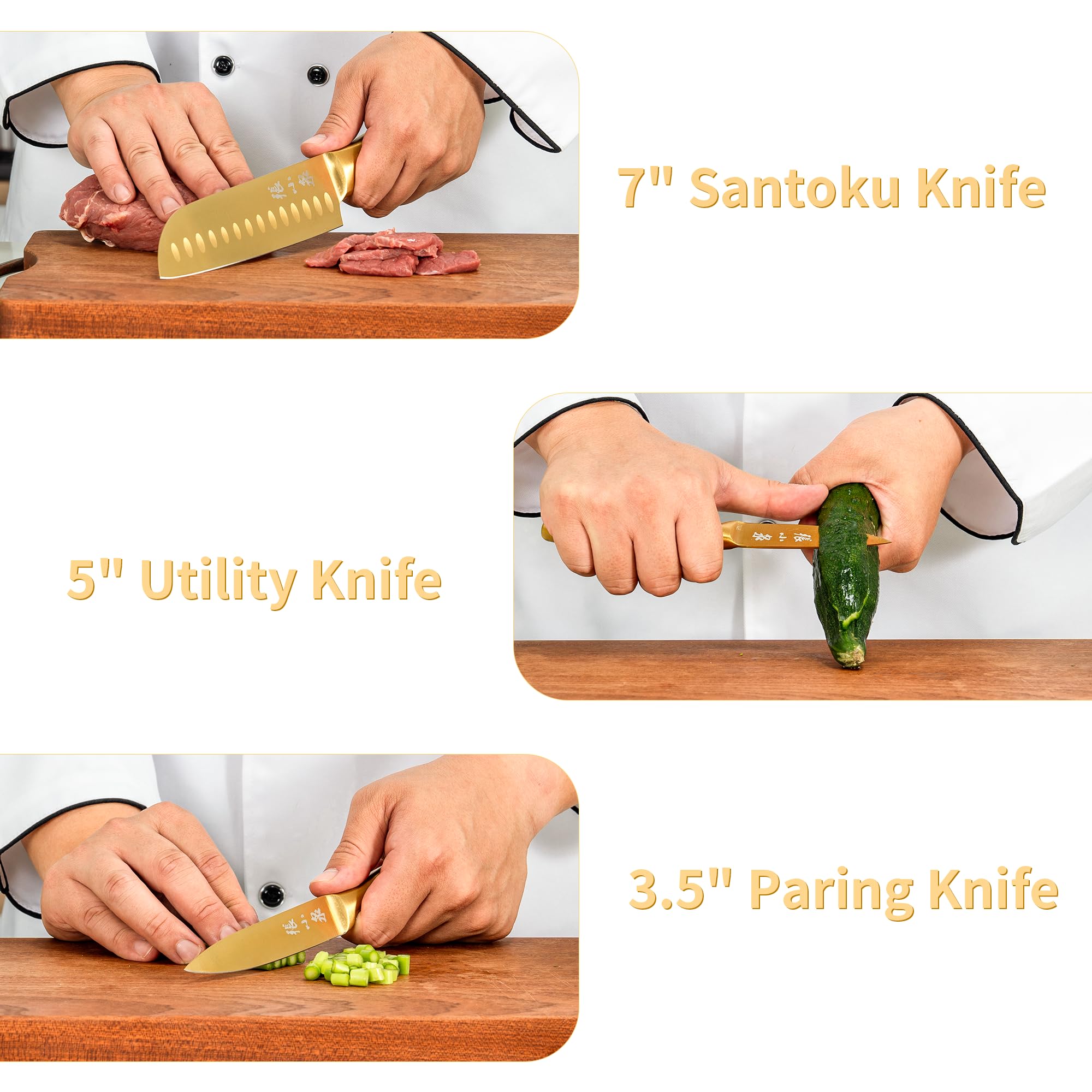 Conjunto ZHANG XIAO QUAN: cuchillo utilidad 5 pulgadas para tareas rápidas.