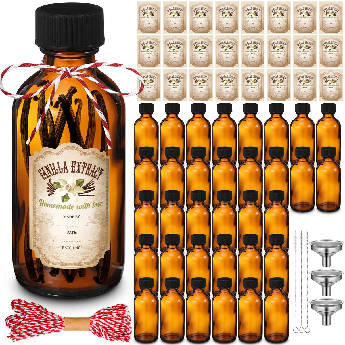 Botella ámbar Zhehao 2 oz con tapa para conservar extractos caseros