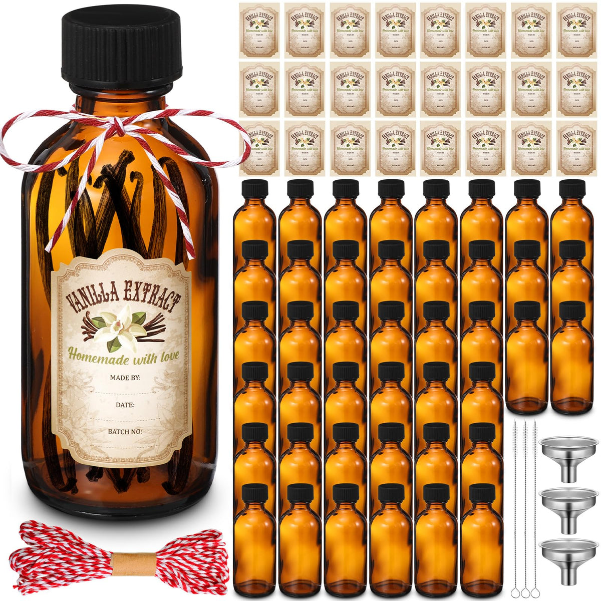 Botellas Zhehao de vidrio ámbar de 2 oz para almacenar extractos con protección UV