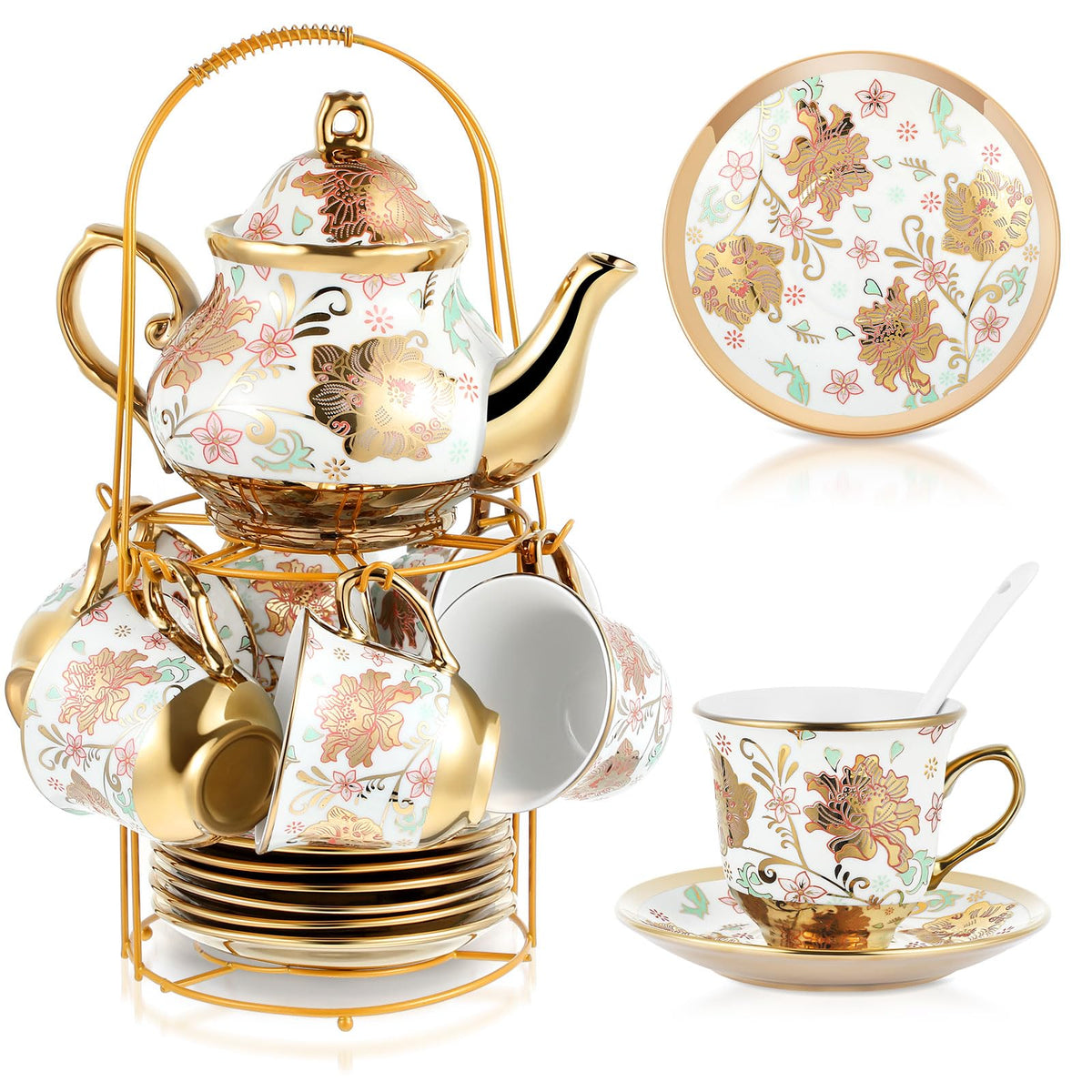 Tetera Zhehao de porcelana, diseño elegante para servir té en reuniones