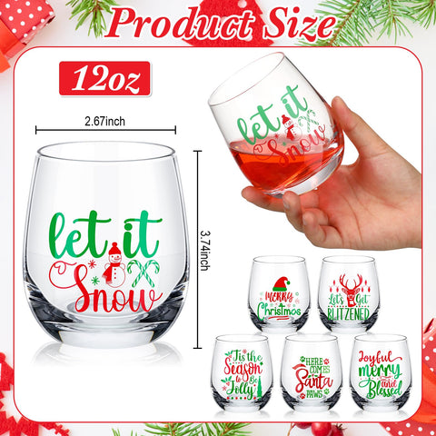 Copa Zhehao sin tallo con diseño de nieve, ideal para bebidas festivas.