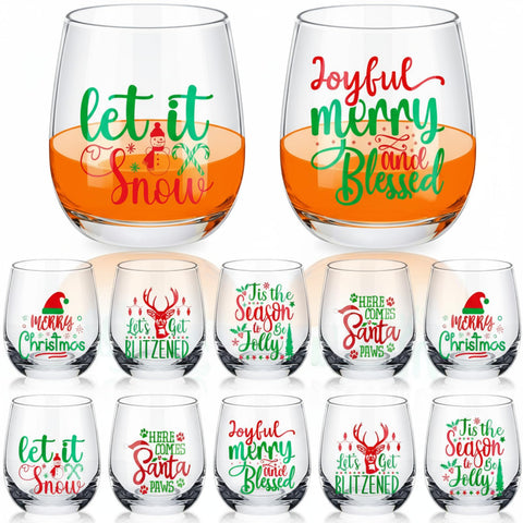 Copa Zhehao sin tallo con Santa, ideal para brindar en fiestas navideñas.