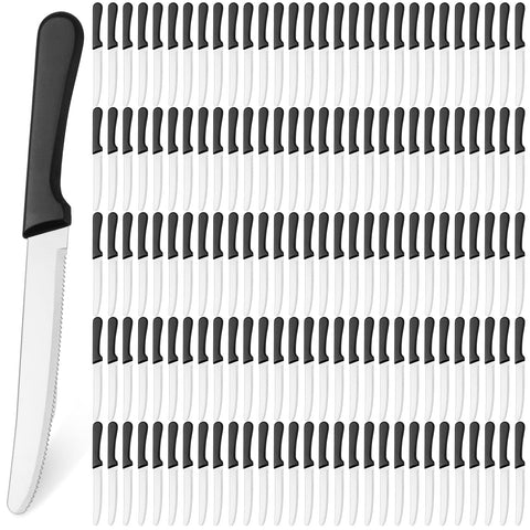 Cuchillos Zhehao para filete negros, 150 piezas, ideal para servicio en cocina de alto volumen.