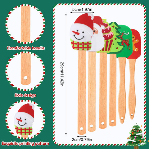 Zhehao espátulas silicona navidad colores, útiles para cocina diaria y repostería.