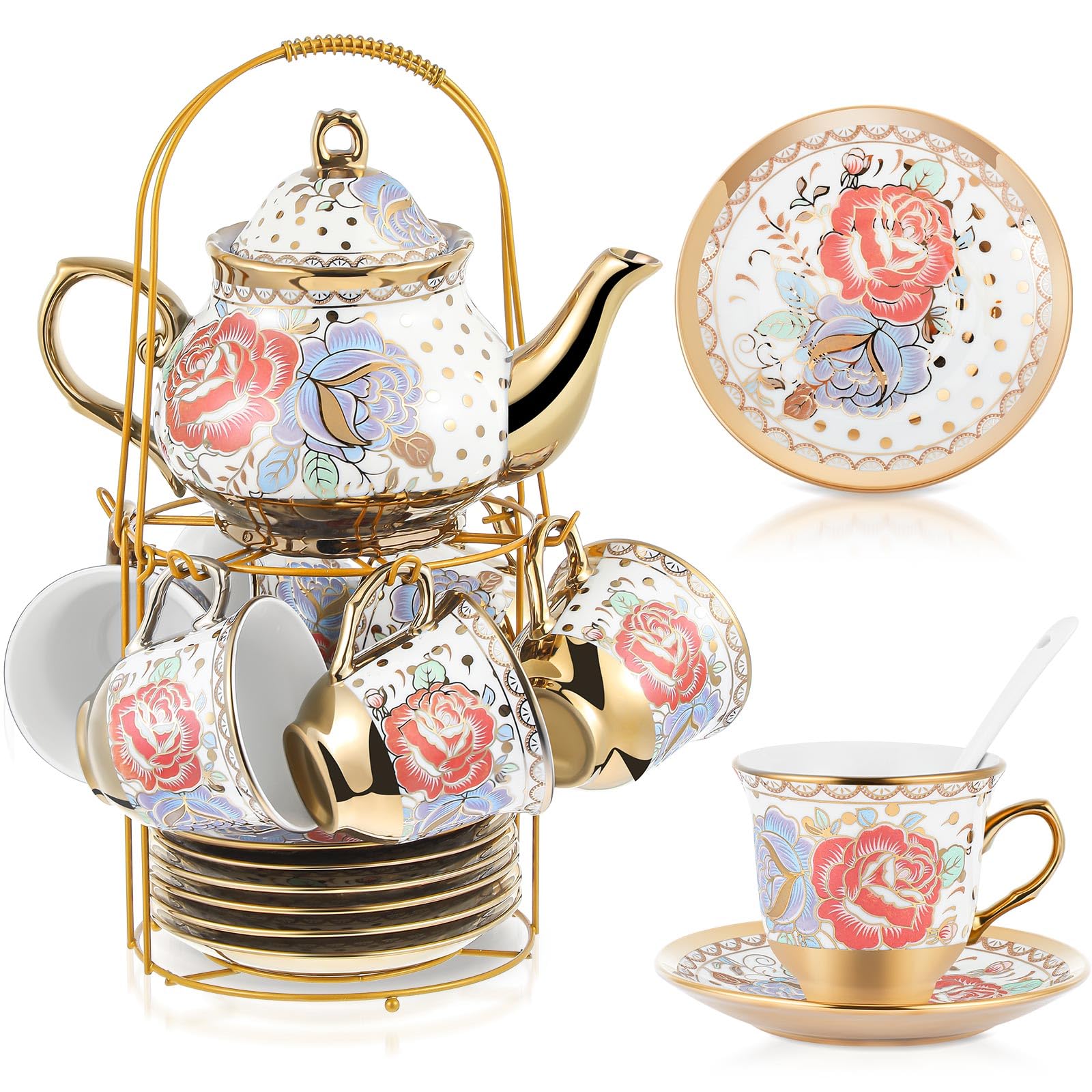 Zhehao juego-te-porcelana-20-piezas-porta-cucharas, servicio elegante para reuniones
