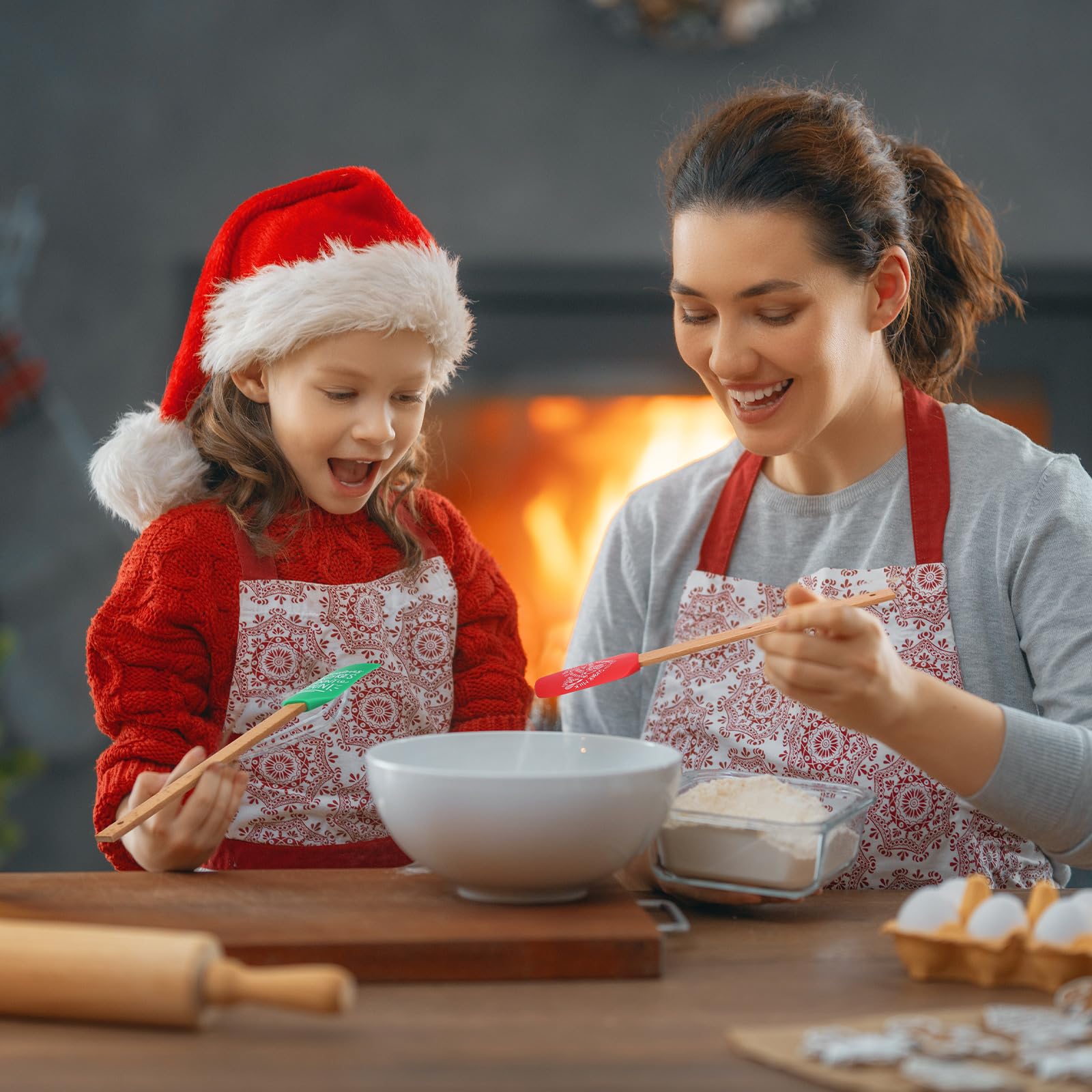 Conjunto completo Zhehao Navidad: espátulas y guantes para cocinar en la cocina.