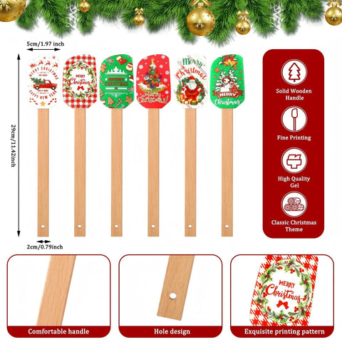 Espátula de silicona Zhehao con diseño navideño para batir y extender glaseado.