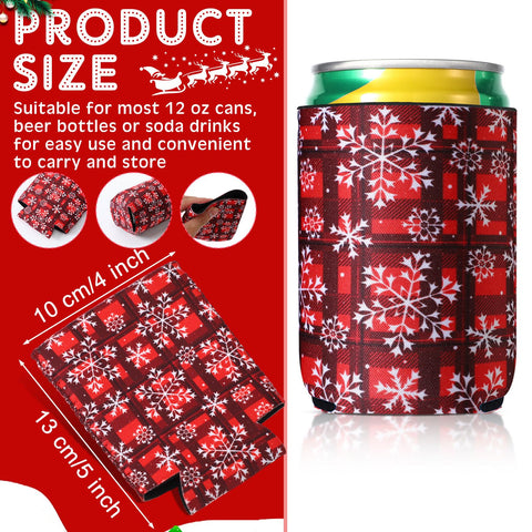 Fundas Zhehao para lata con muñeco de nieve, protege la bebida y añade encanto.