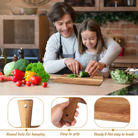 Zhehao tabla de cortar acacia rectangular con asa para pan