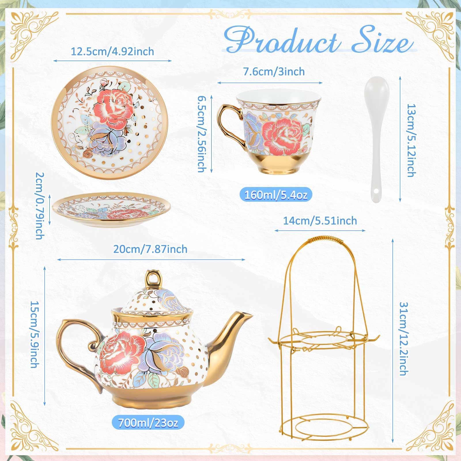 Zhehao teiera porcelana 700ml, tetera elegante para servir té con estilo