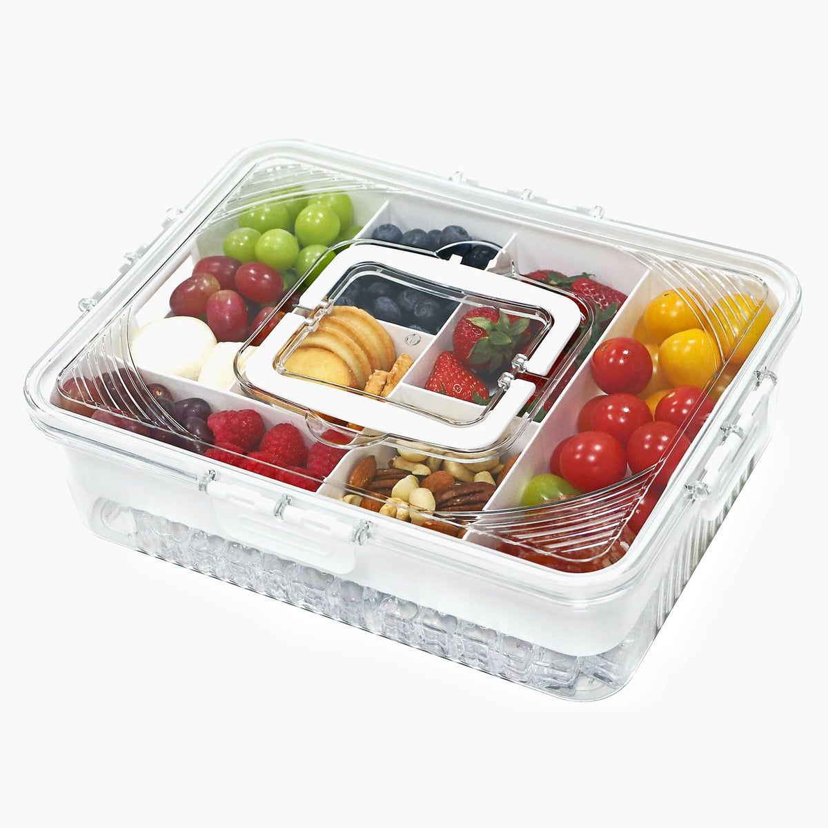 zhinenie Snackle Box: caja fria con tapa y asa para mantener aperitivos frescos