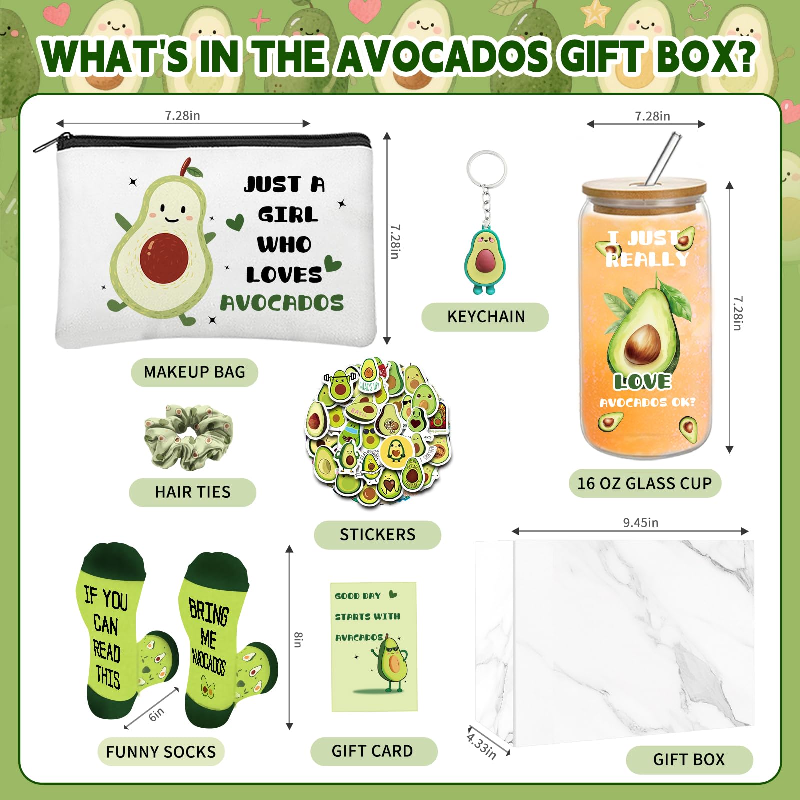 Bolso de maquillaje Zhirlyn con motivo aguacate para organizar productos