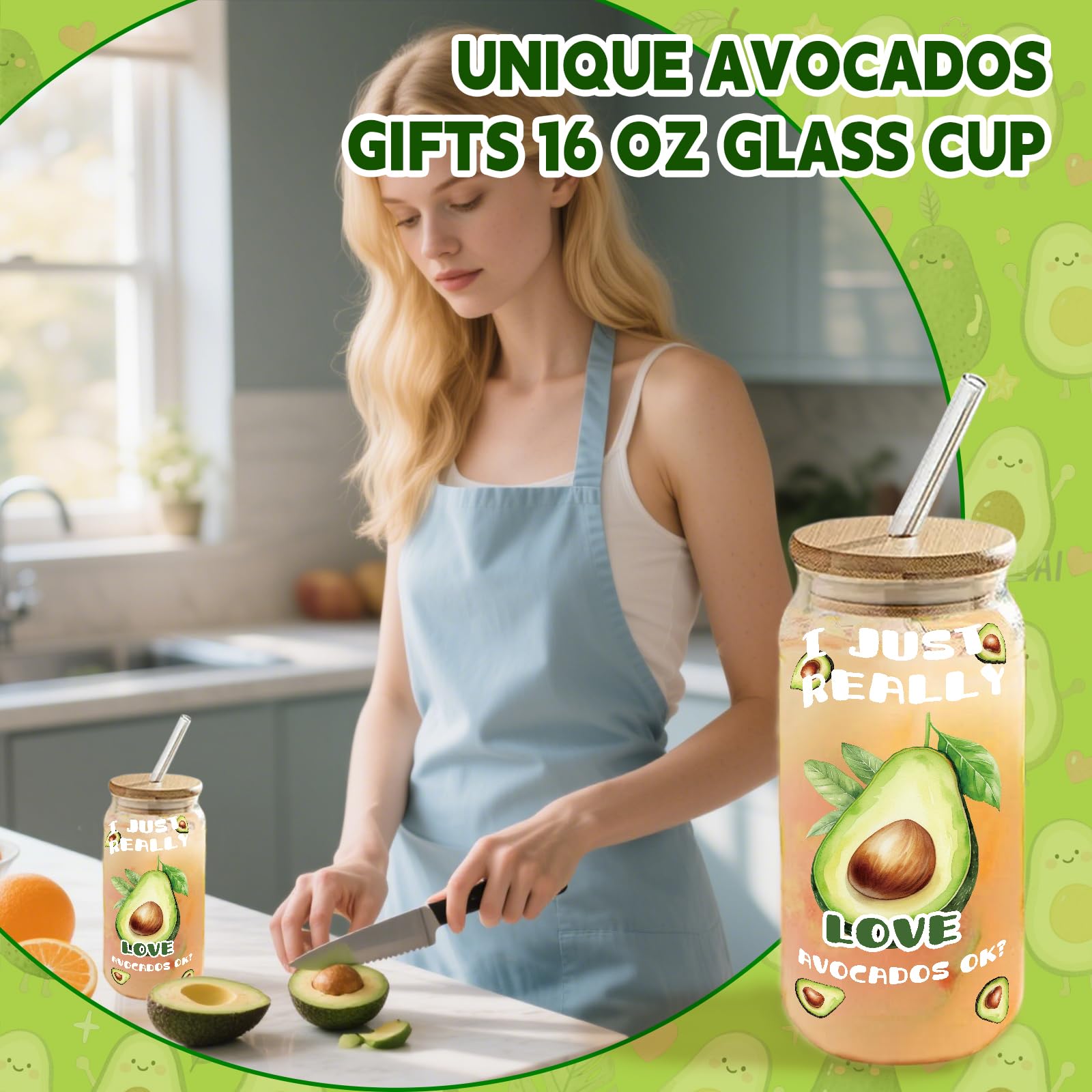 Lazos para pelo Zhirlyn con tema aguacate, peinados rápidos y coloridos