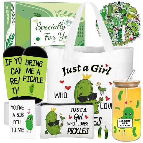 Vaso de vidrio Zhirlyn Pepinillo 16 oz con pajilla para bebidas frías.