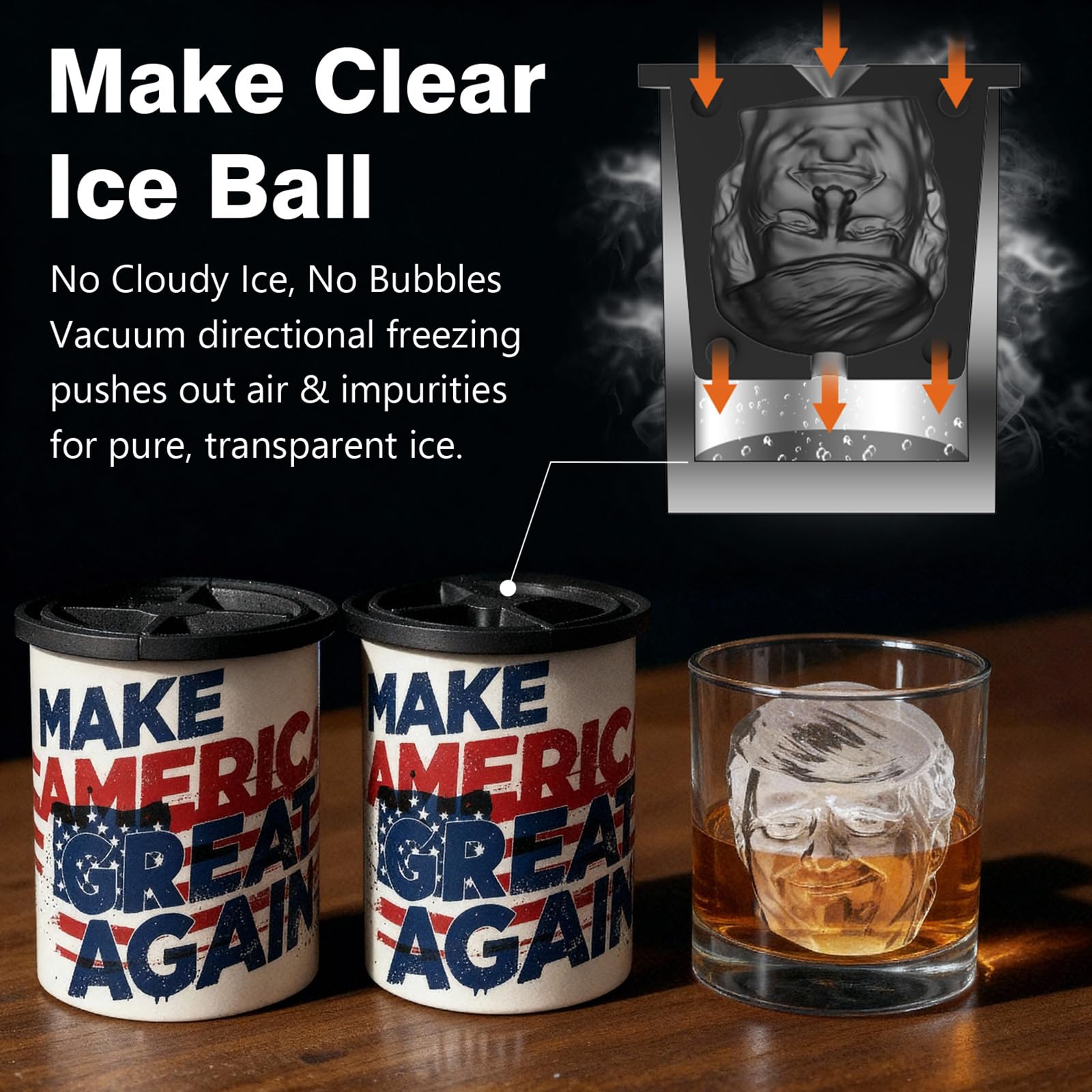 Zhitop moldea hielo claro con liberación fácil para preparar tragos.