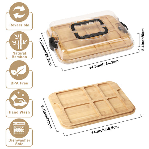 Tablero ZhiYo-Life con tapa transparente abierta para servir al instante.