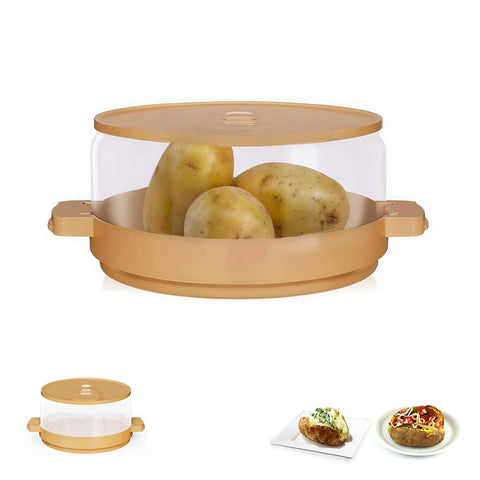 Cocedor de patatas ZHIYUEJING con tapa para microondas, cocción rápida y uniforme.