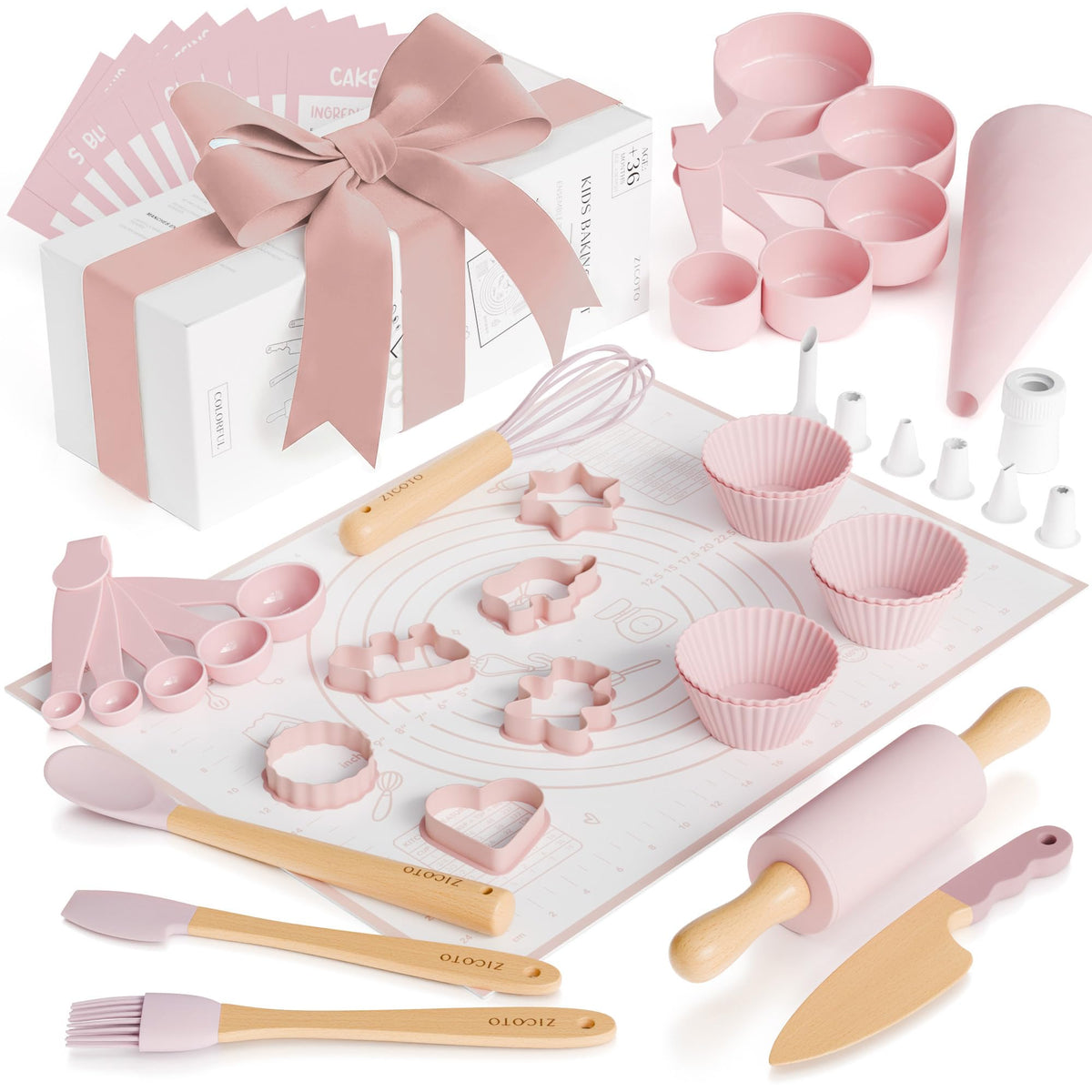 Conjunto ZICOTO de repostería para niños, 43 piezas, fomenta creatividad en la cocina.