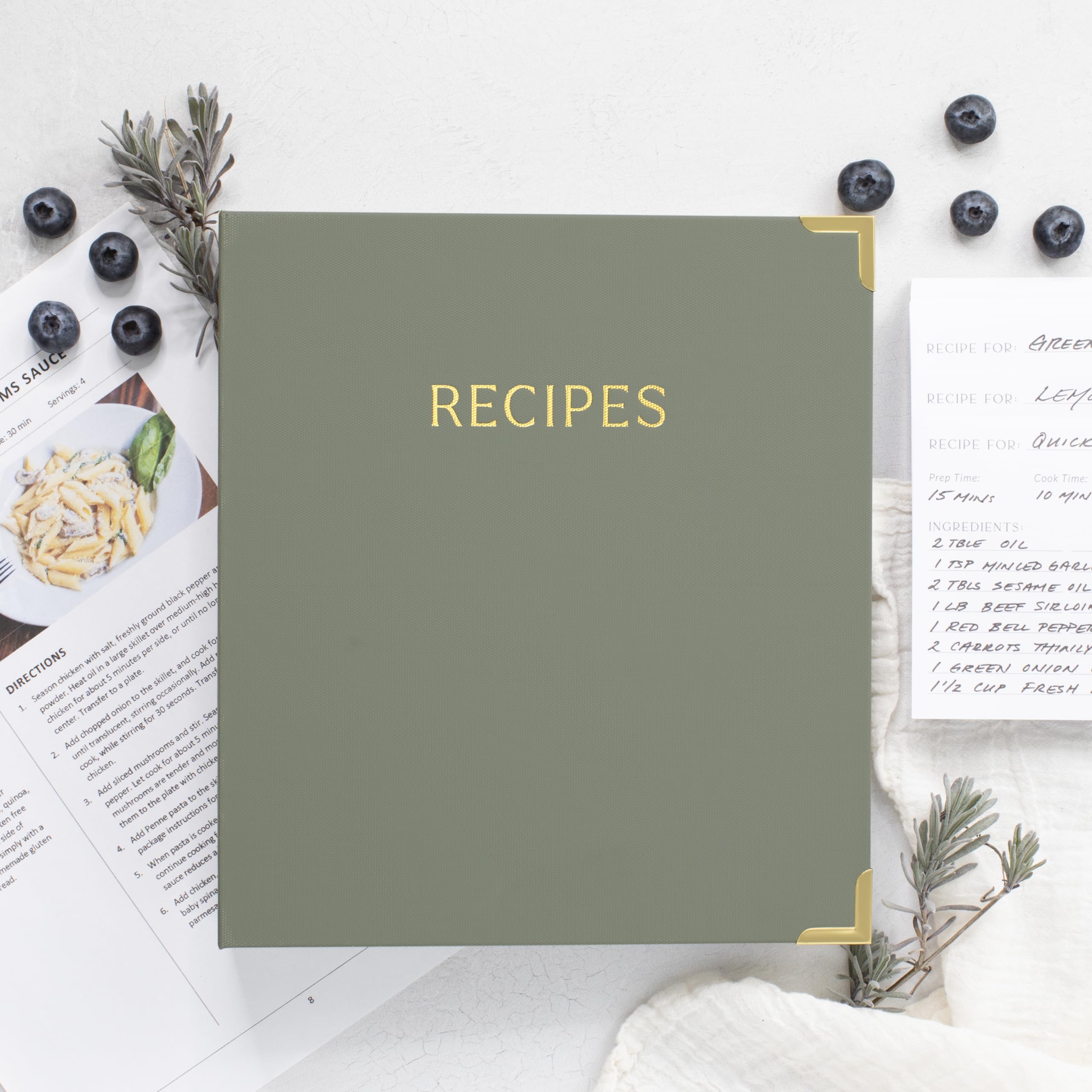 ZICOTO libro de recetas con tarjetas dobles para anotar tiempos e ingredientes