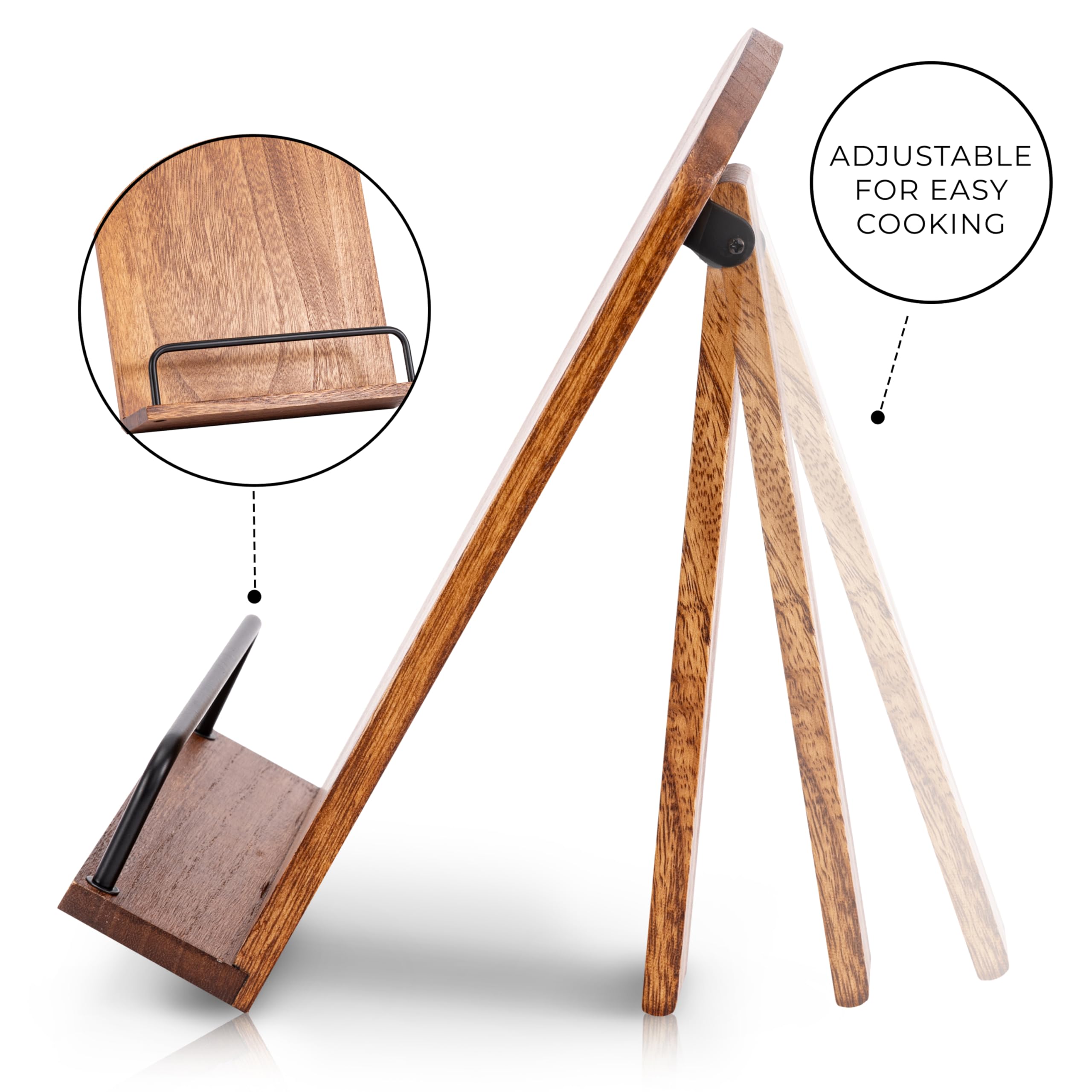ZICOTO soporte multifuncional cocina sostiene libros, tabletas y móviles con estabilidad.