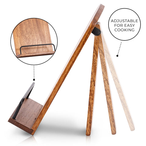 ZICOTO soporte multifuncional cocina sostiene libros, tabletas y móviles con estabilidad.
