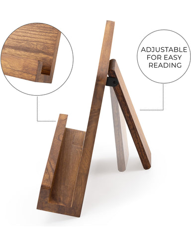 Soporte multifuncional ZICOTO para libros, tableta y teléfono en la cocina.