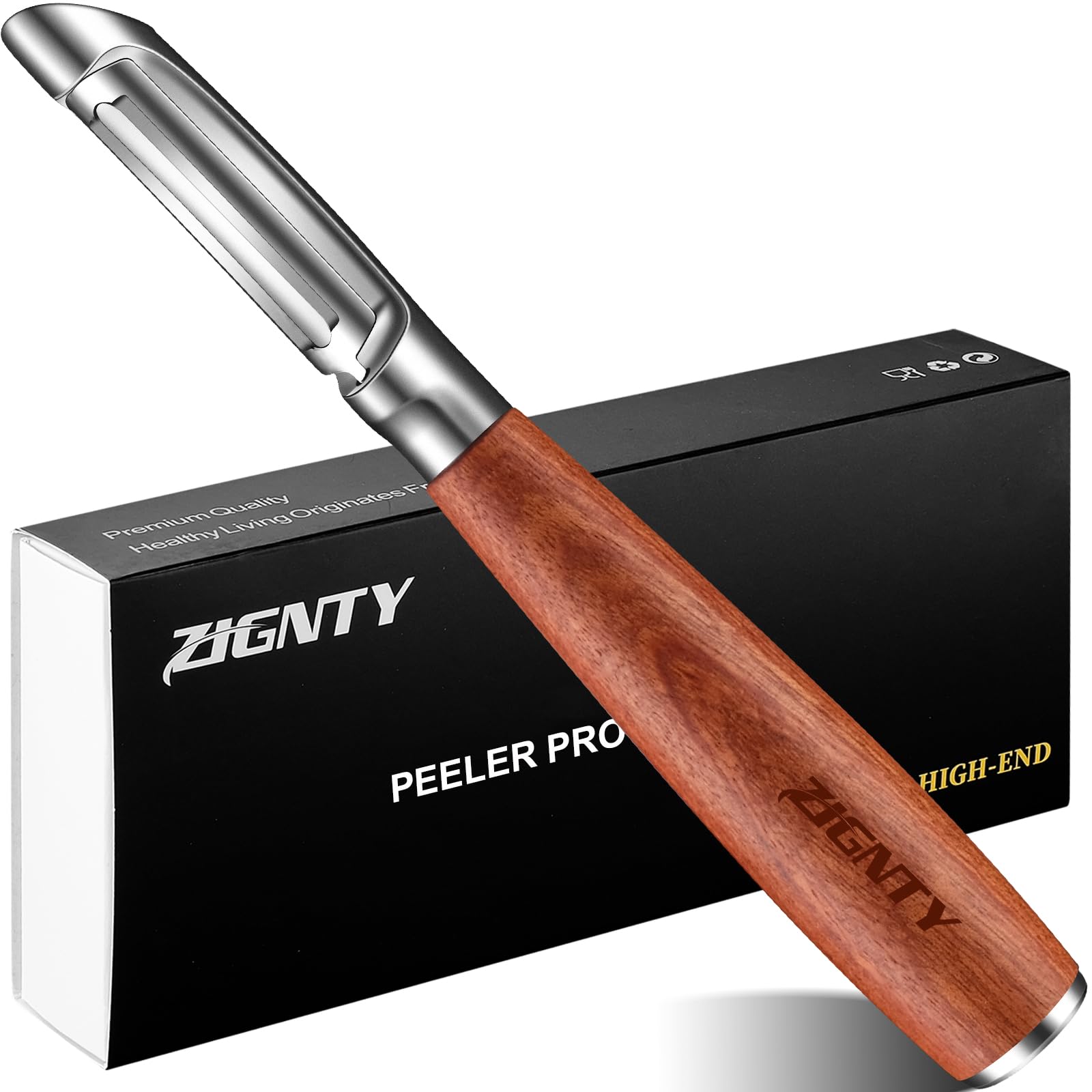 ZIGNTY pelador de verduras con hoja giratoria ultra afilada para pelar fino y reducir desperdicio