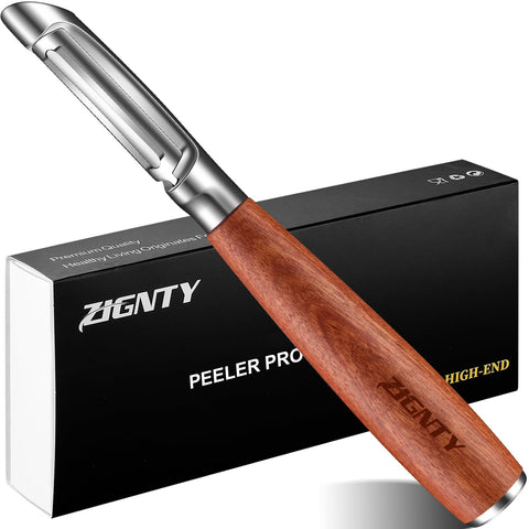 ZIGNTY pelador de verduras con hoja giratoria ultra afilada para pelar fino y reducir desperdicio