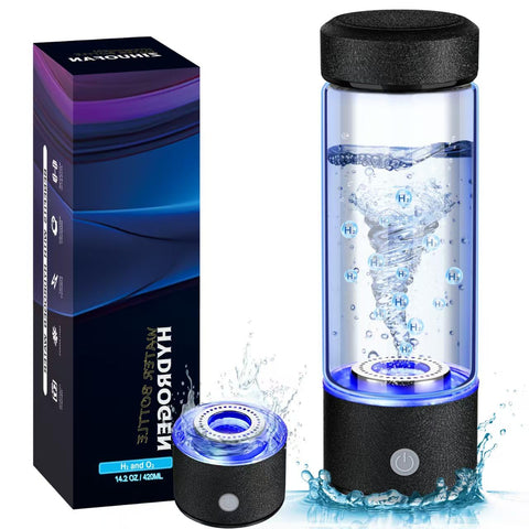 Botella ZIHUOFAN de agua hidrogenada, vista frontal para uso diario y portabilidad.