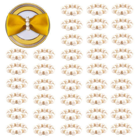 Zikoos: anillos dorados para servilleta con perlas, ideal para bodas y banquetes.