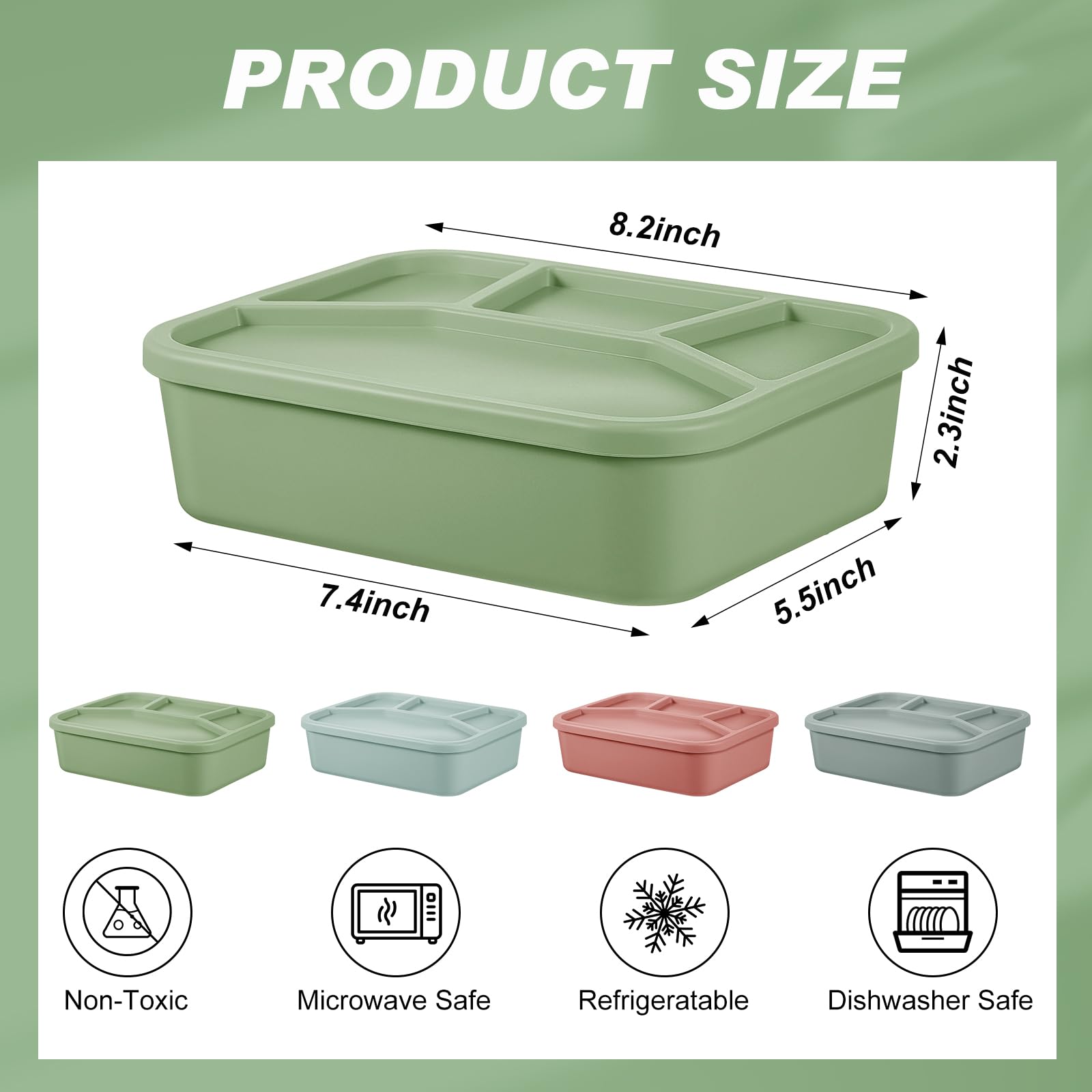 Ziliny Bento rectangular de silicona, color gris-azulado, ideal para conservar comidas.