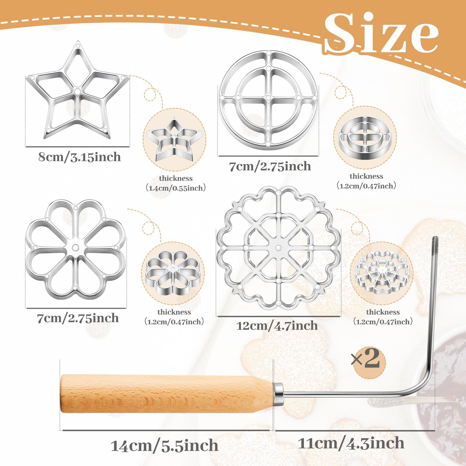 Ziliny cabezales intercambiables para flor, estrella y círculo