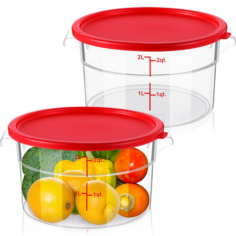 Ziliny contenedor transparente 2cuartos con graduación y tapa roja para control de porciones