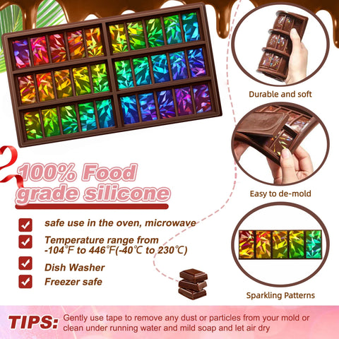 Ziliny detalle superficie holográfica diamante mejora la presentación de postres.