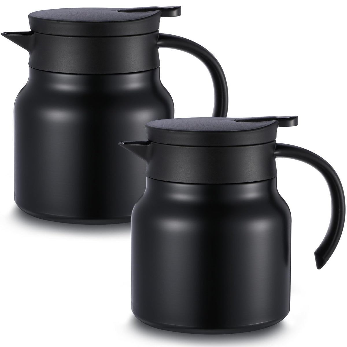 Jarra térmica Ziliny de doble pared en negro para mantener el café caliente.