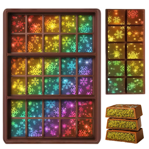 Ziliny molde chocolate holográfico estrella, crea chocolates brillantes para regalos.