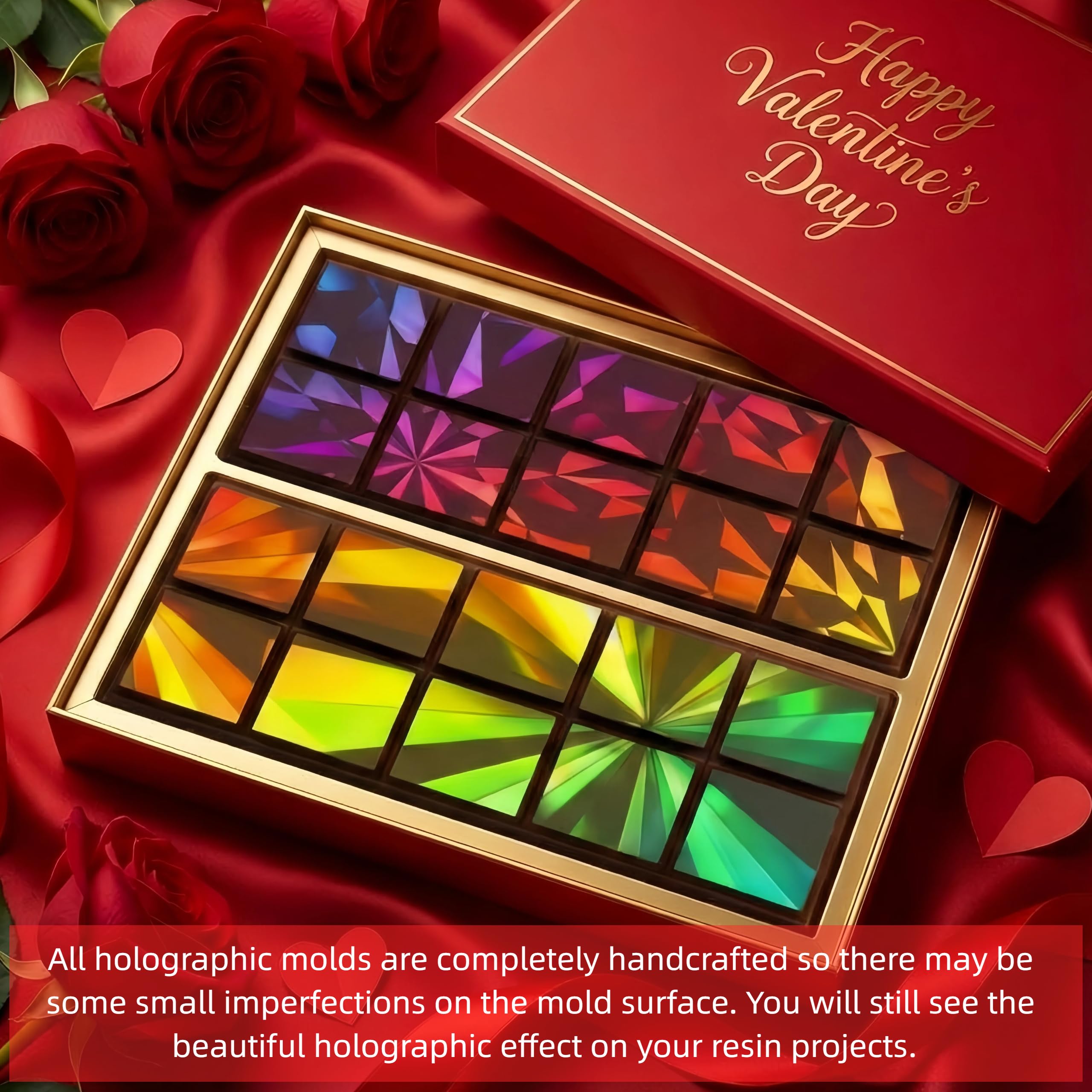 Ziliny molde holográfico para chocolate, multiusos: caramelos, velas y dulces.