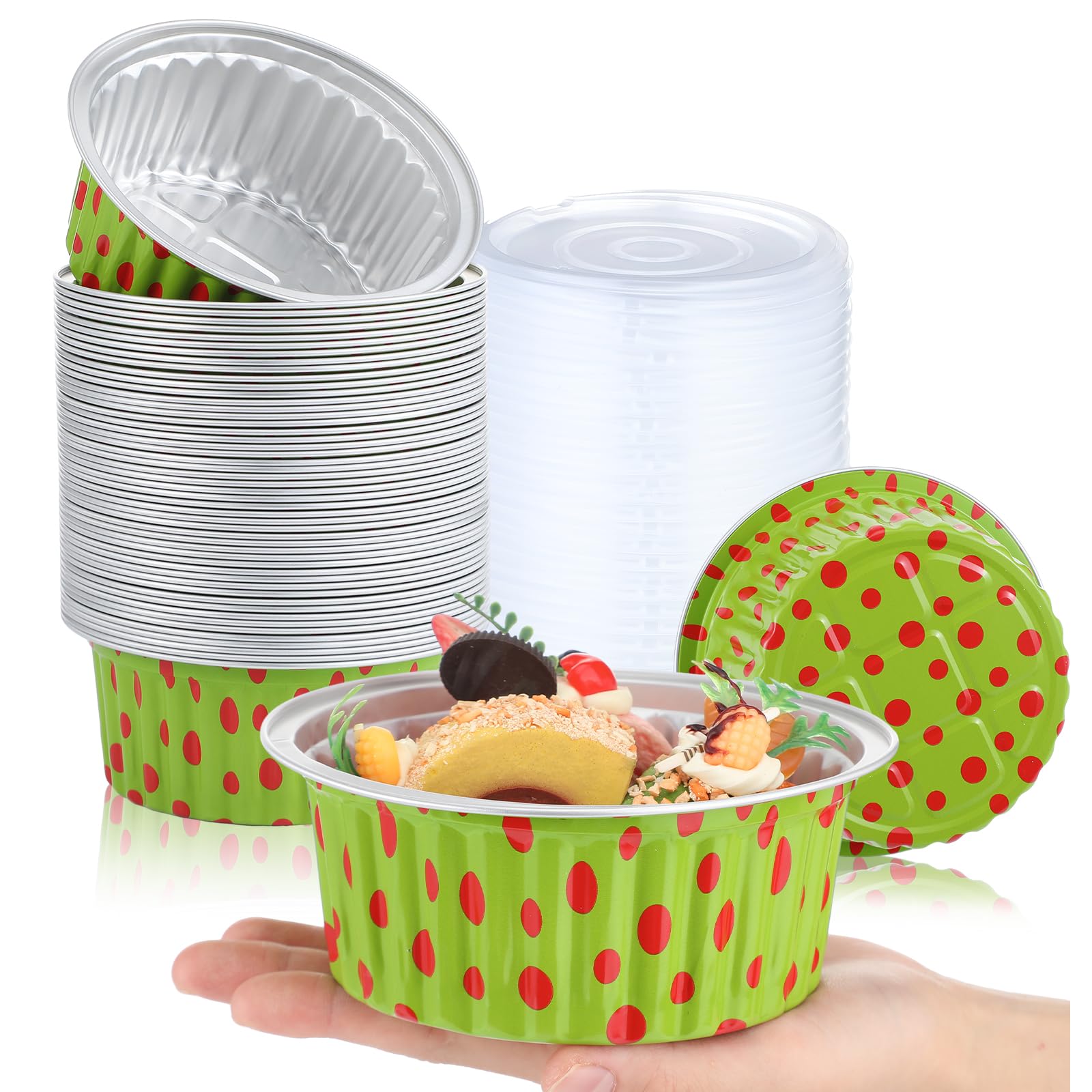 Ziliny: pan-navidad-580ml-verde-rojo-con-tapa, ideal para hornear y transportar porciones festivas.