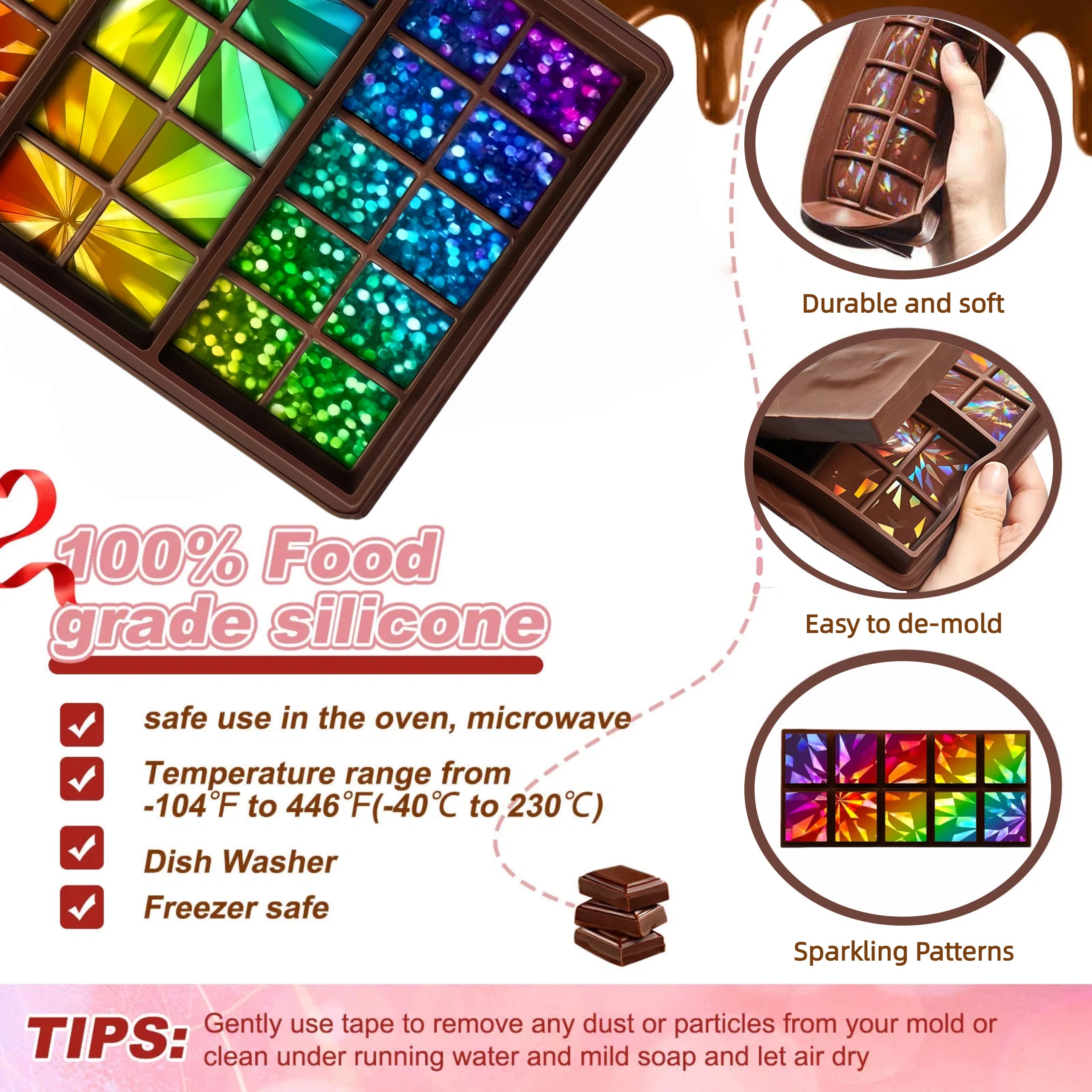 Patrón holográfico de Ziliny aporta chocolates con aspecto premium.