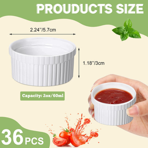 Ramequines Ziliny de cerámica blanca aptos para horno y lavavajillas para cocinar y servir.