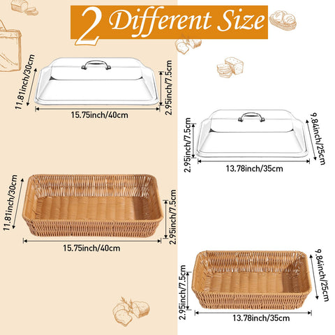 Cesta Ziliny para pan con tapa acrílica rectangular, segunda unidad para mayor comodidad.