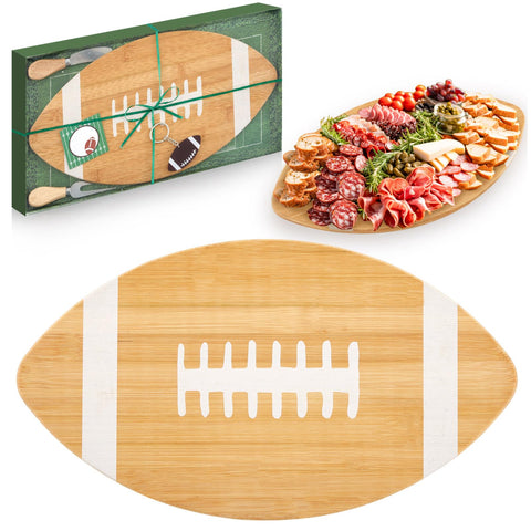 Tabla de cortar Ziliny con forma de fútbol, ideal para servir quesos y aperitivos en fiestas.