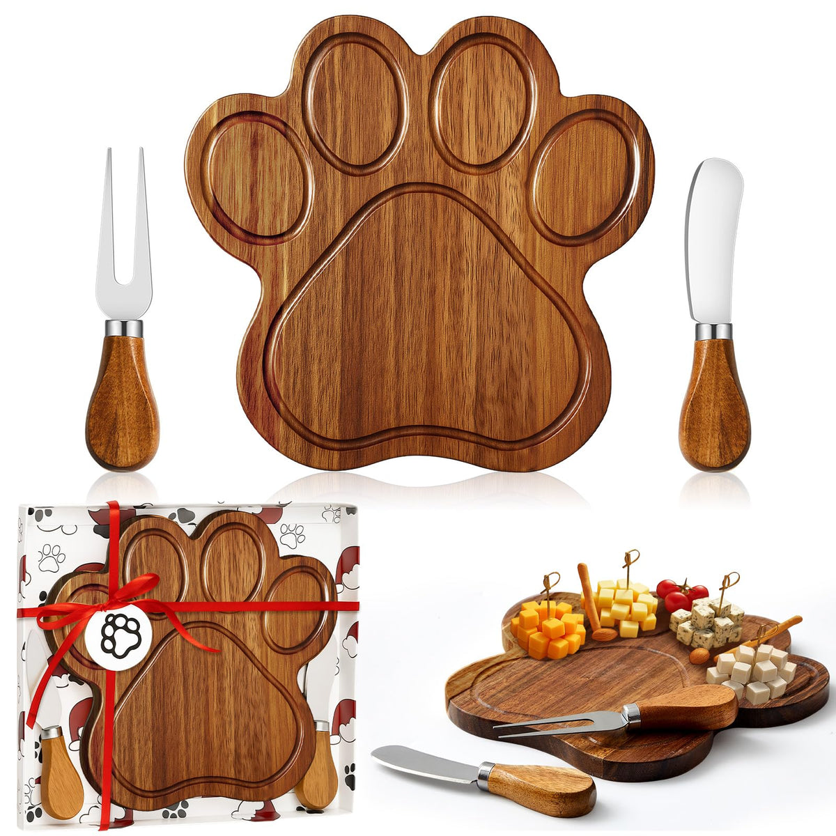 Tabla Ziliny con huellas de perro para reuniones de mascotas.