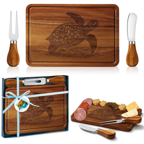 Tabla Ziliny para quesos en tortuga, ideal para aperitivos en fiestas.