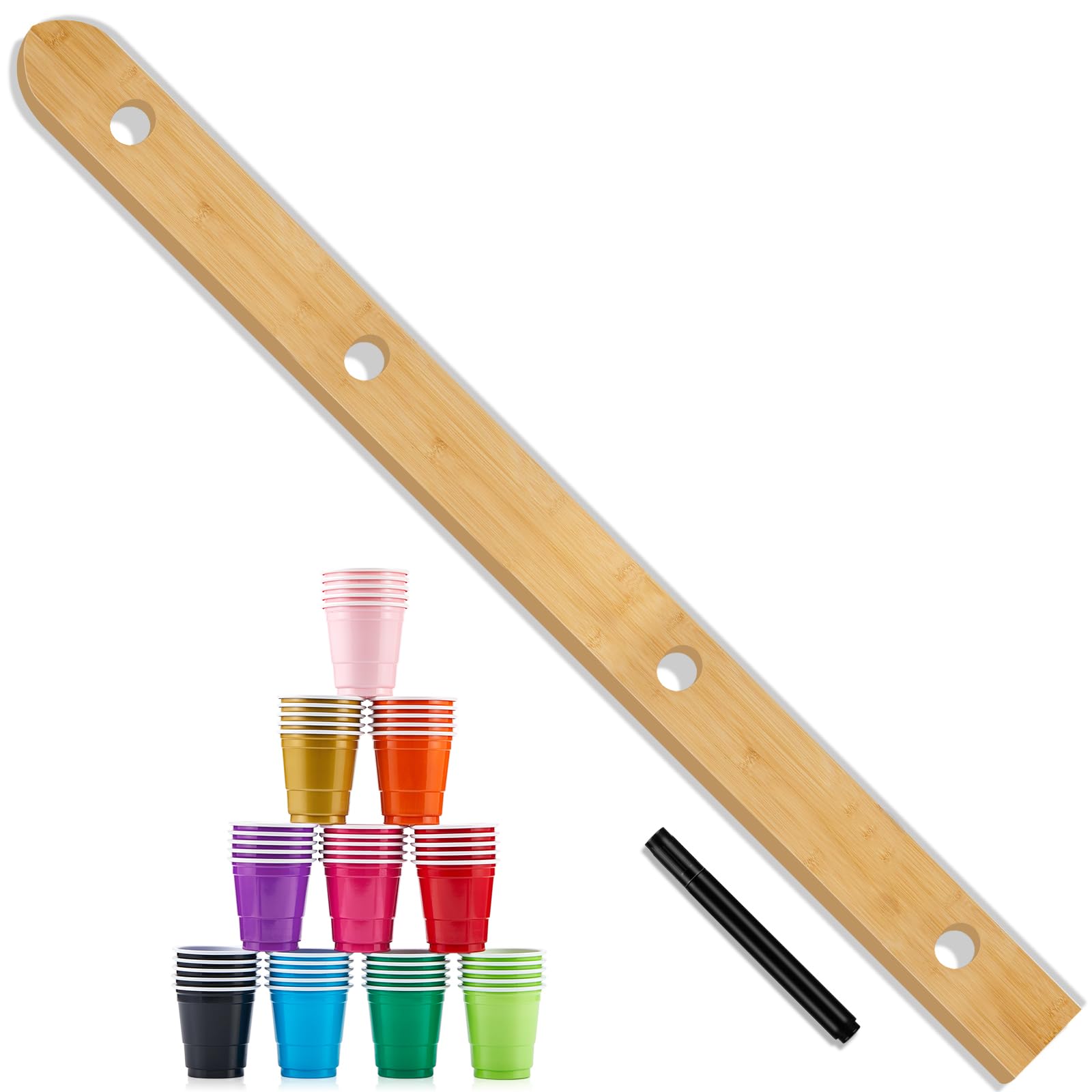 Tablero Ziliny shot-ski para cuatro con vasos plásticos, perfecto para reuniones.