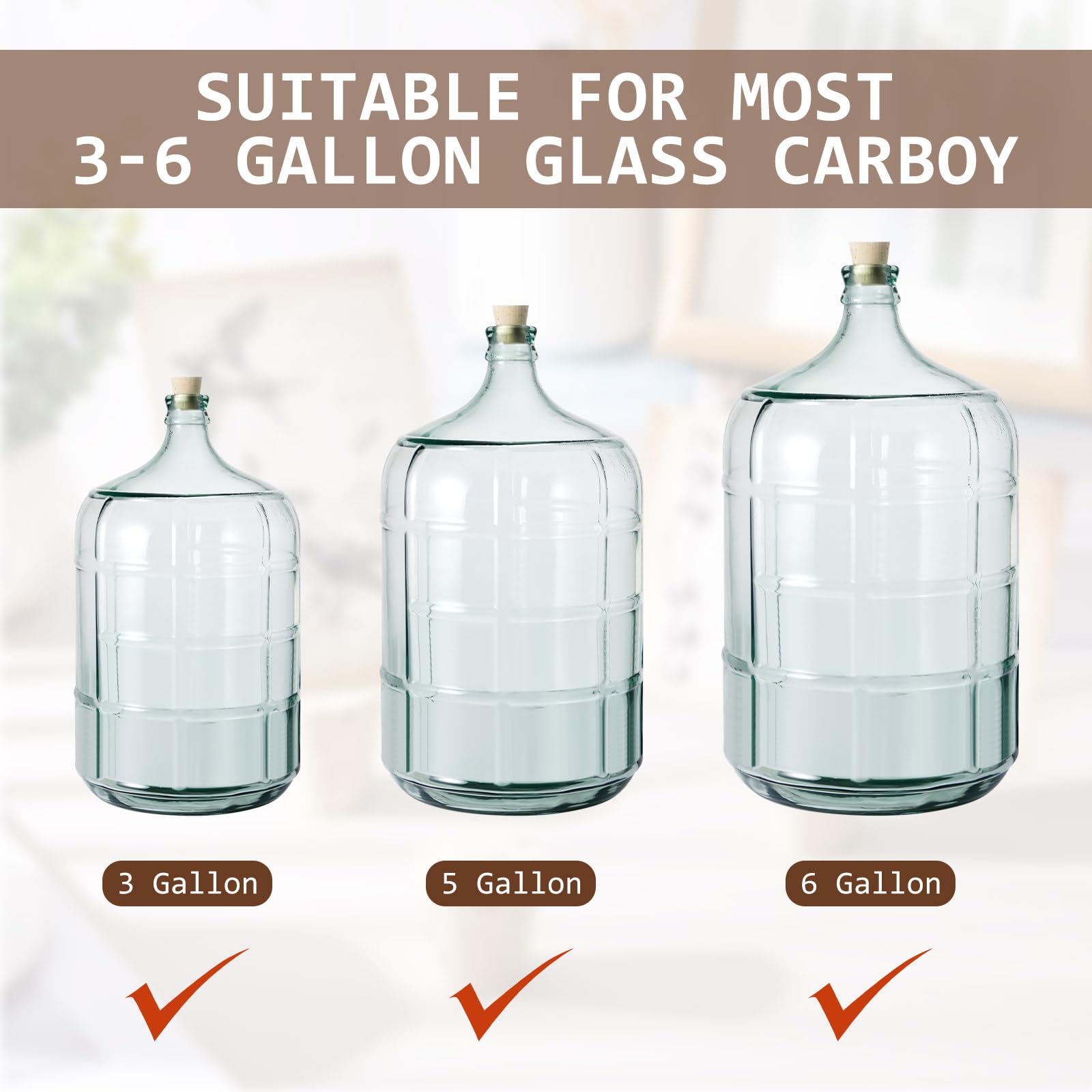 Tapón de carboy Ziliny de madera, apto para hervir y esterilizar para higiene.