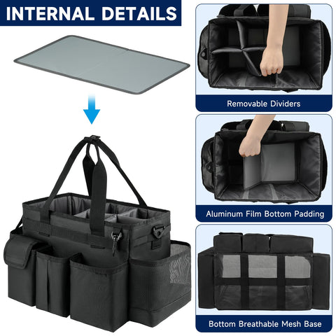 ZIOZERTT bolsa para suministros de limpieza con divisor removible, flexibilidad de uso.