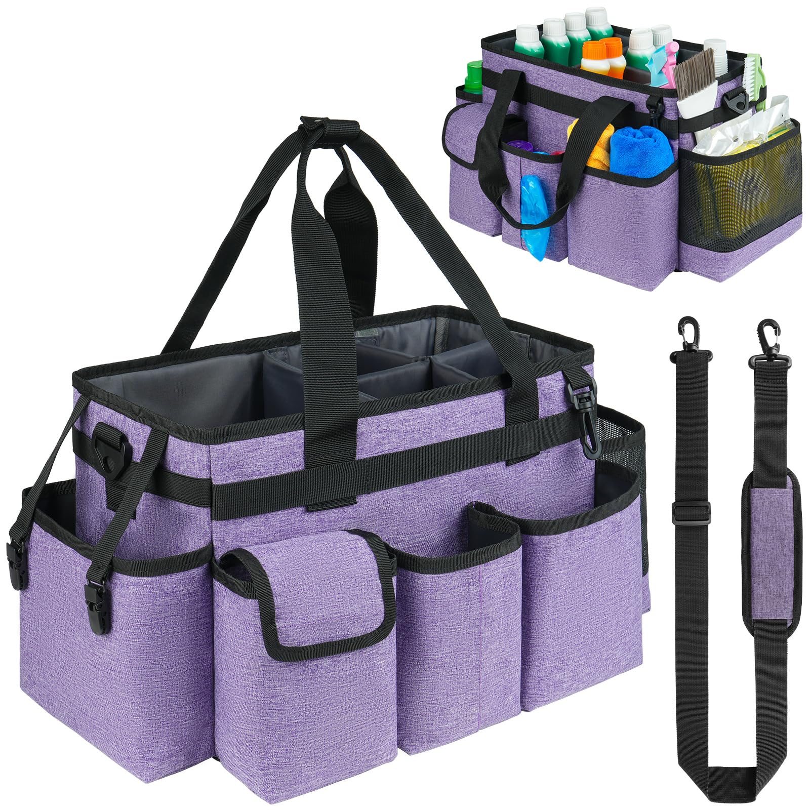 ZIOZERTT organizador de limpieza con bolsillos para ordenar suministros y acelerar tareas.