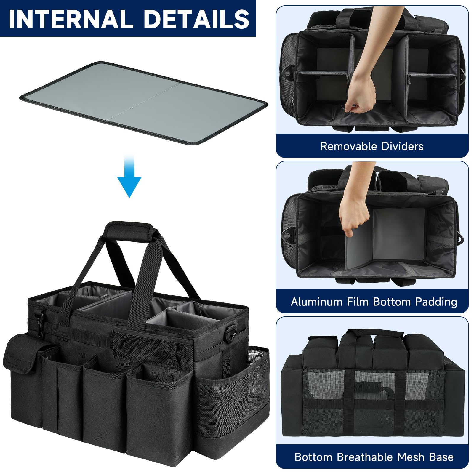 ZIOZERTT divisor acolchado desmontable para organizar mejor productos de limpieza
