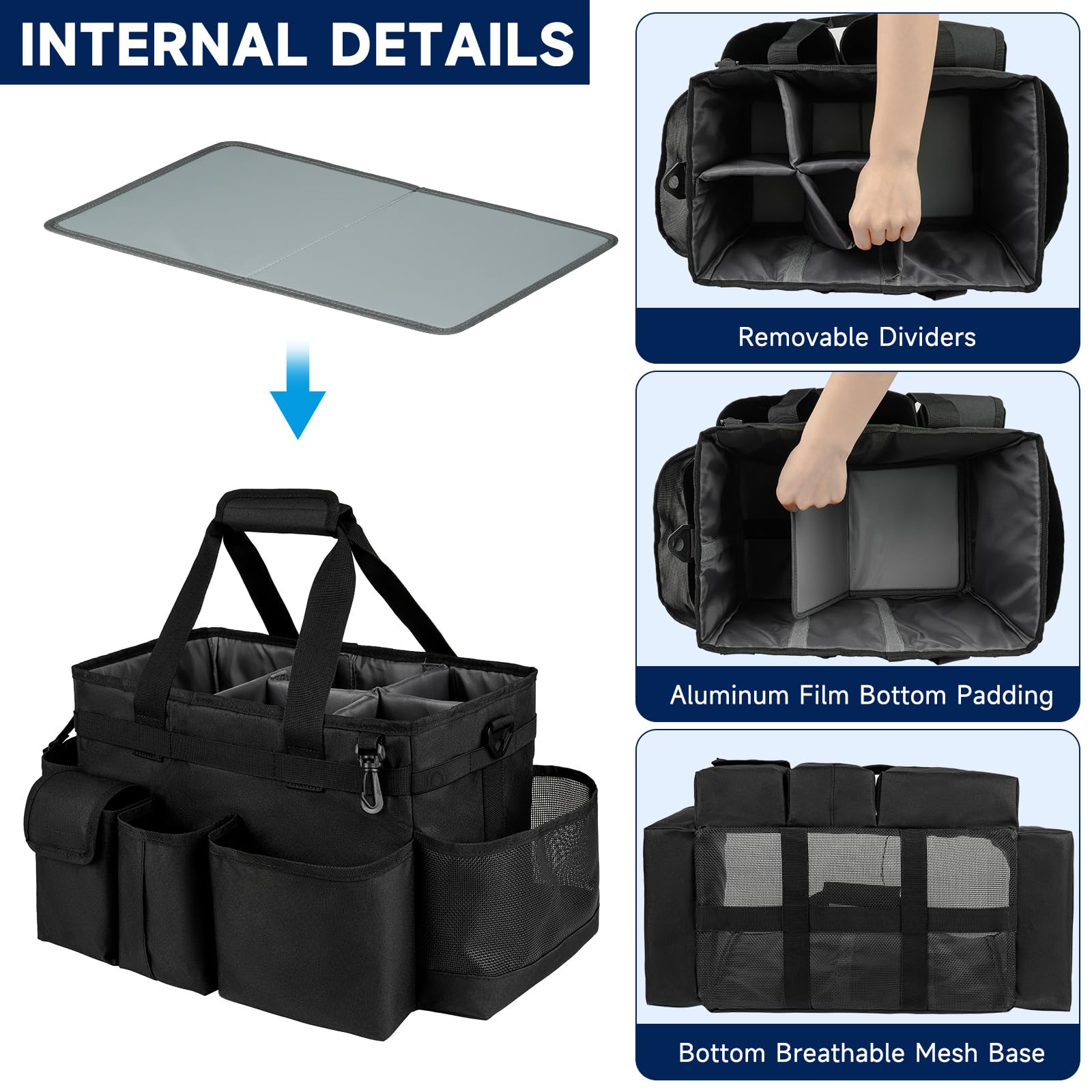 ZIOZERTT organizador con bolsillos múltiples para ordenar artículos pequeños.